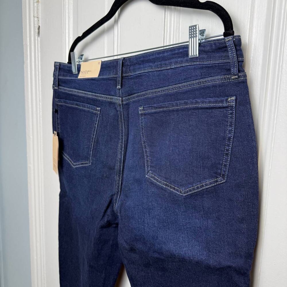 NYDJ Margot Girlfriend Front Seam Ankle Jeans Womens Size 12 Dark Blue Midnight - Picture 8 of 11